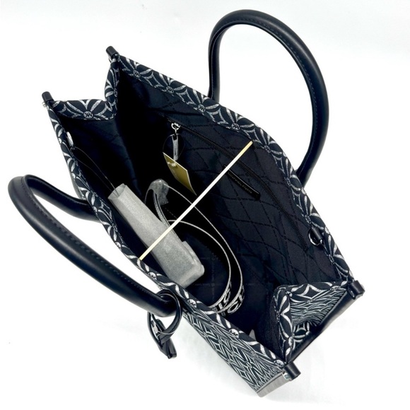 Michael Kors Mirella Medium Rainbow Logo Tote Bag Black/Silver - Picture 8 of 11